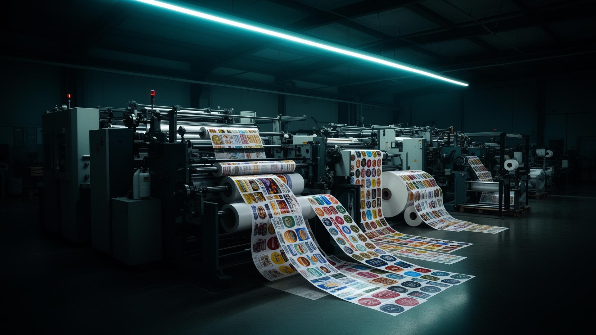 Linha de produção de rótulos adesivos da Oliver Print
