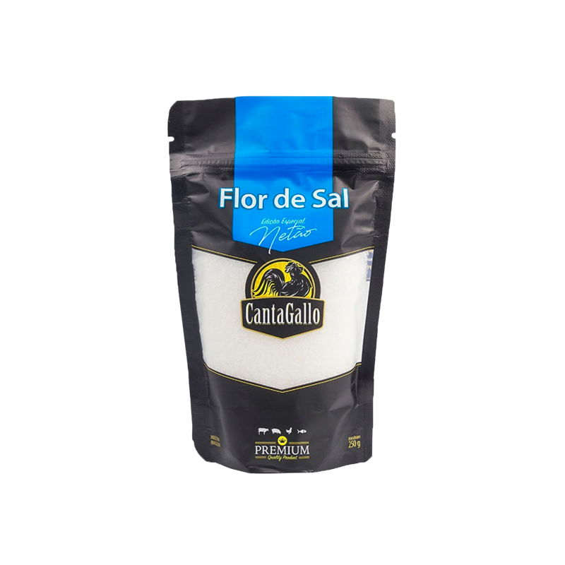 Rótulo de pouch refil de flor de sal CantaGallo
