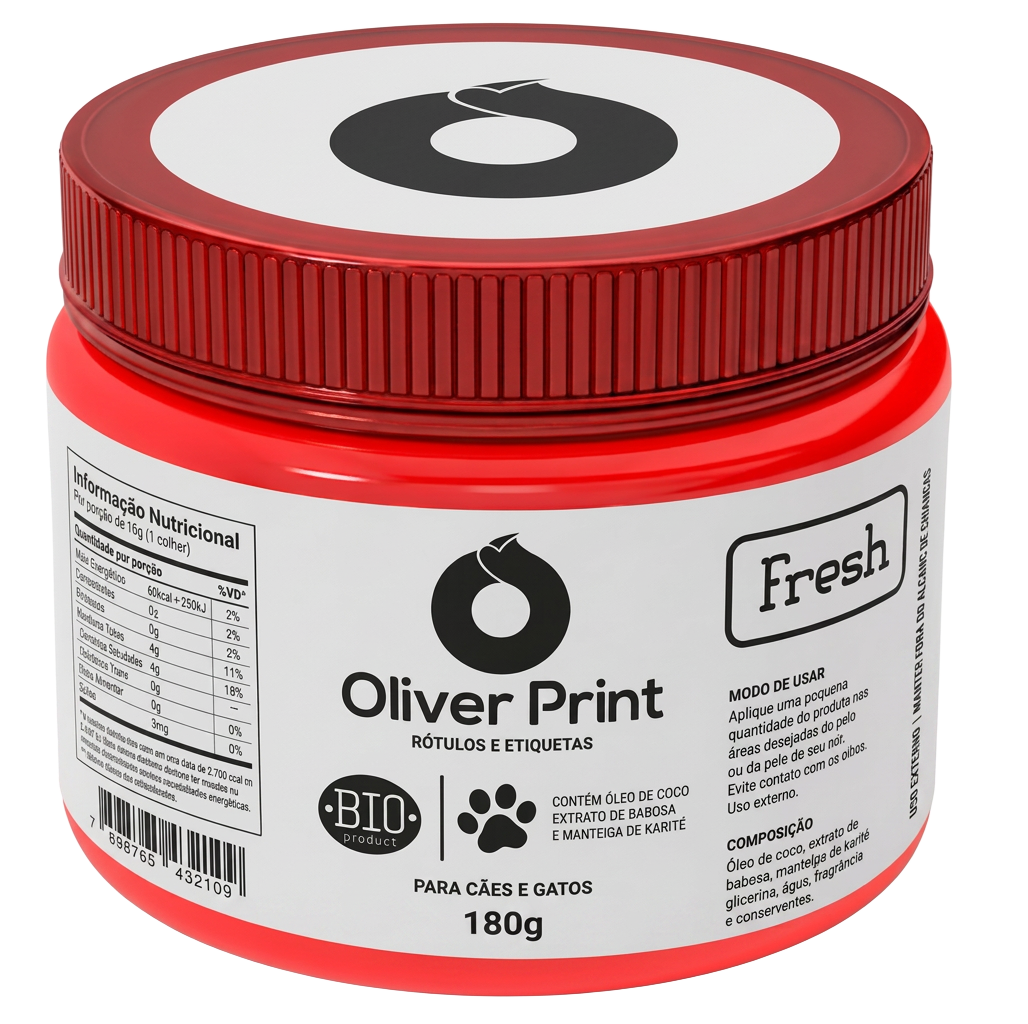Rótulo adesivo para pote de mel produzido pela Oliver Print